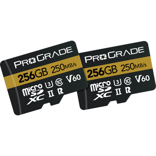 ProGrade 256GB UHS-II microSDXC Memory Card with SD Adapter (2-Pack)