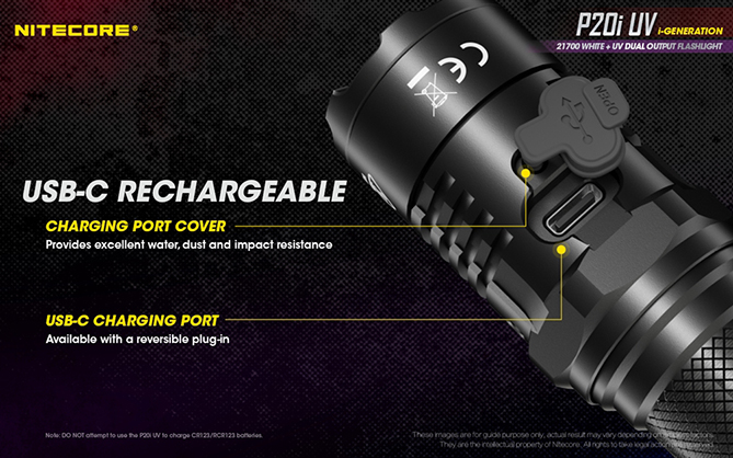 1023490_E.jpg - Nitecore P20i UV 1800 Lumen Rechargeable Flashlight with UV Light