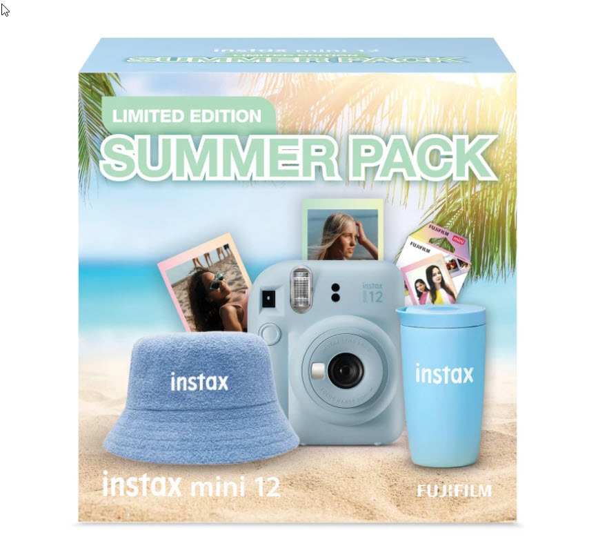 Instax Mini 12 Instant Film Camera - Pastel Blue (2024 Limited Edition Summer Pa