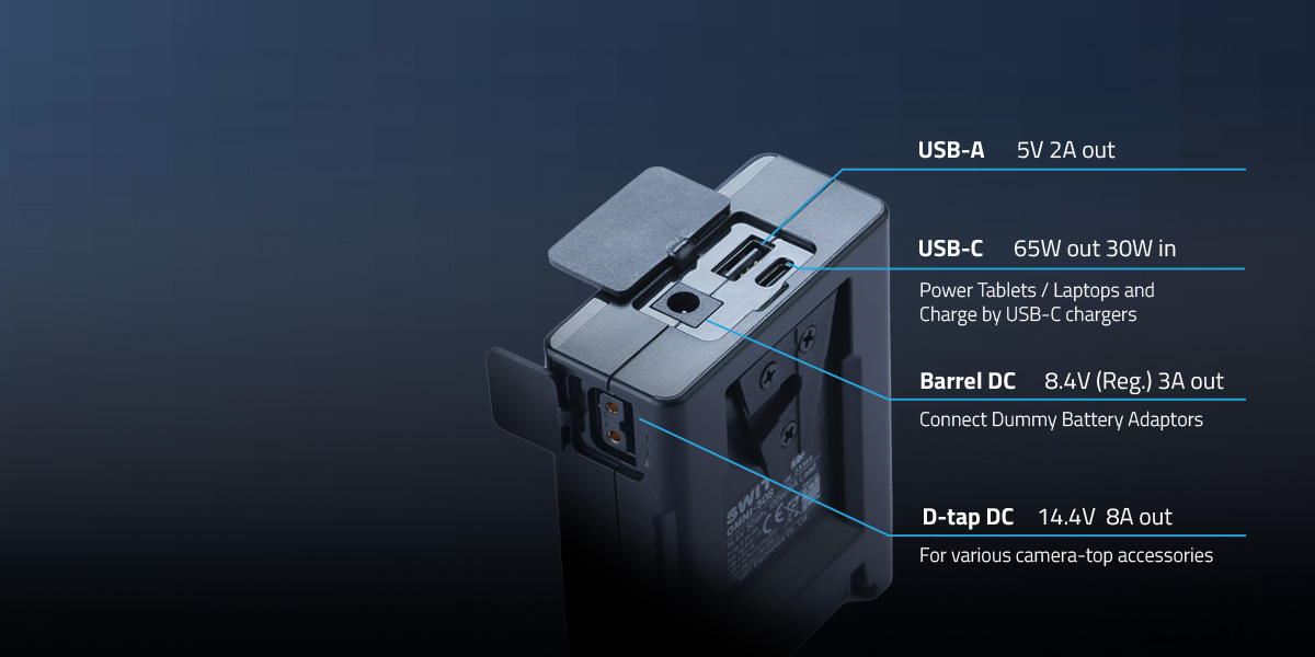1022715_D.jpg - SWIT 50Wh USB-C Info Pocket V-mount Battery