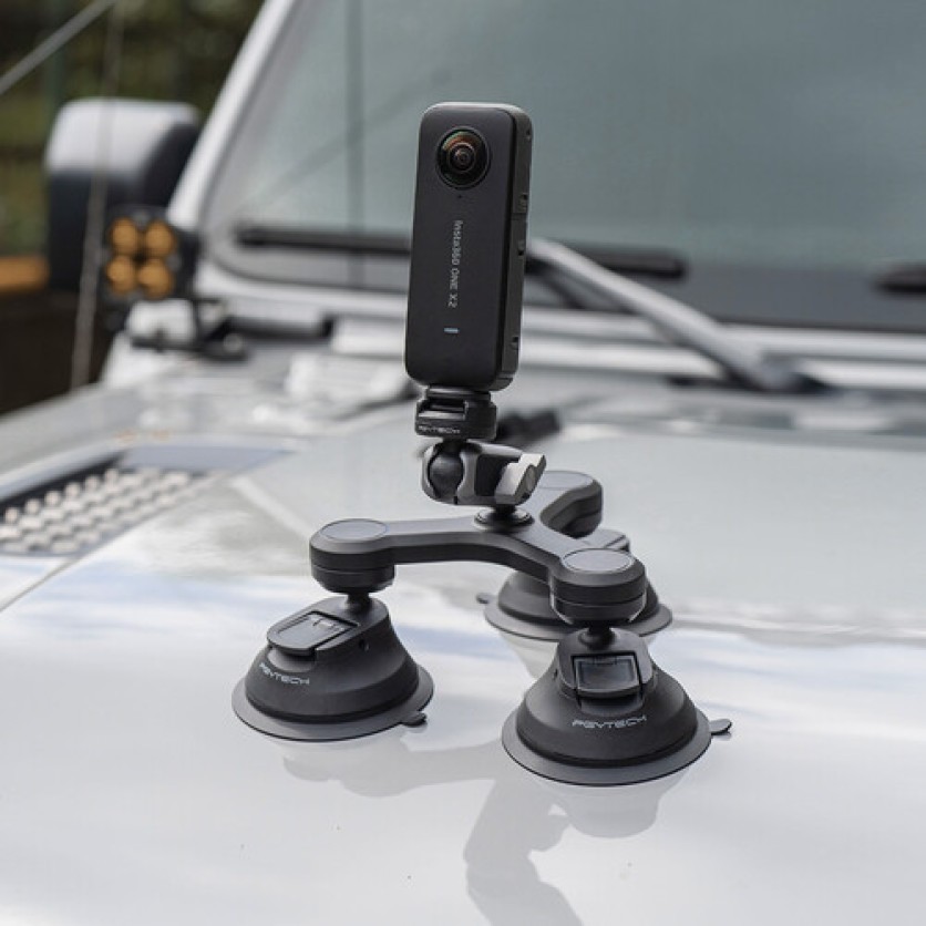 PGYTECH 3-Arm Suction Mount with CapLock Ball Head and 3-Prong Mount