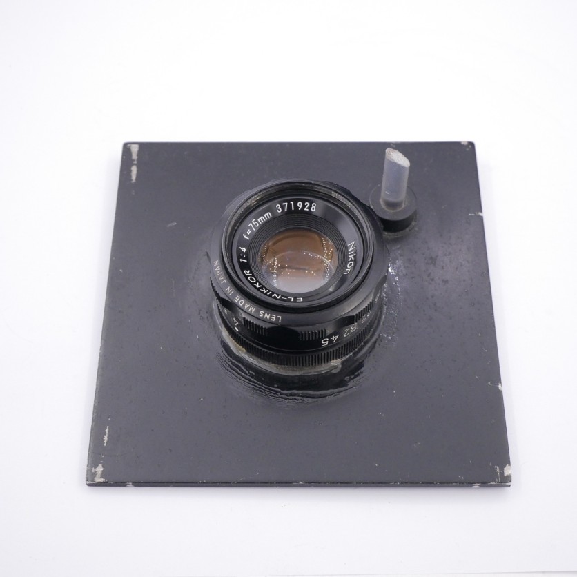 Nikon EL-Nikkor 75mm F/4 Enlarging Lens with board 